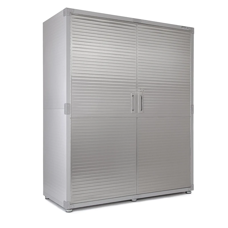 Seville Classics UltraHD Solid Steel Lockable Metal Storage Cabinet Locker Organizer, w/Adjustable Shelves for Garage, Warehouse, Office, Classroom, Granite, 60" W x 24" D x 72" H