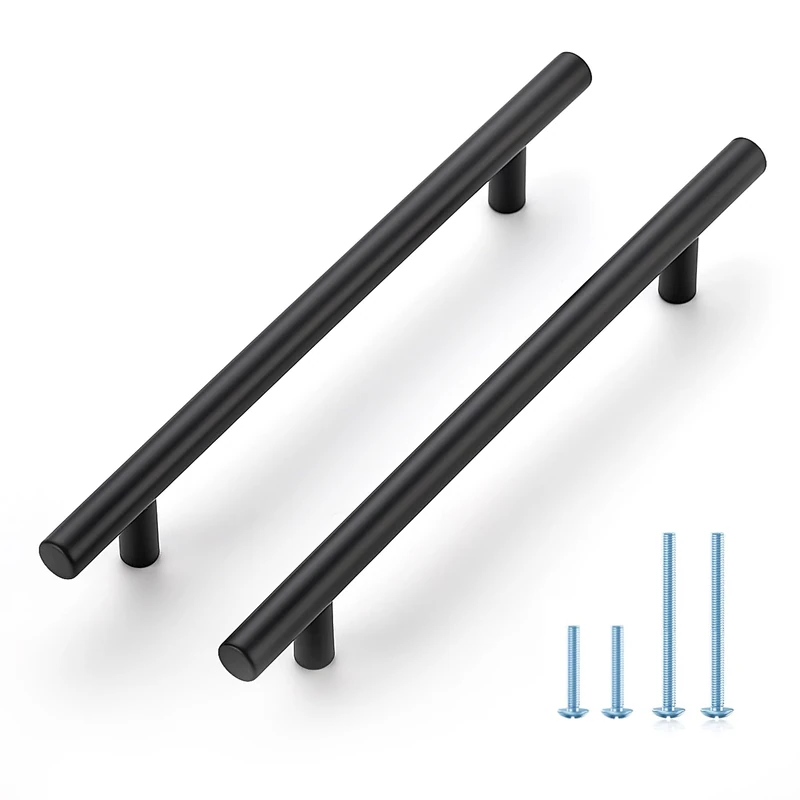 Joy Decor Matte Black Cabinet Pulls Drawer Pulls, 6-1/4 Inch CC, 45 Pack