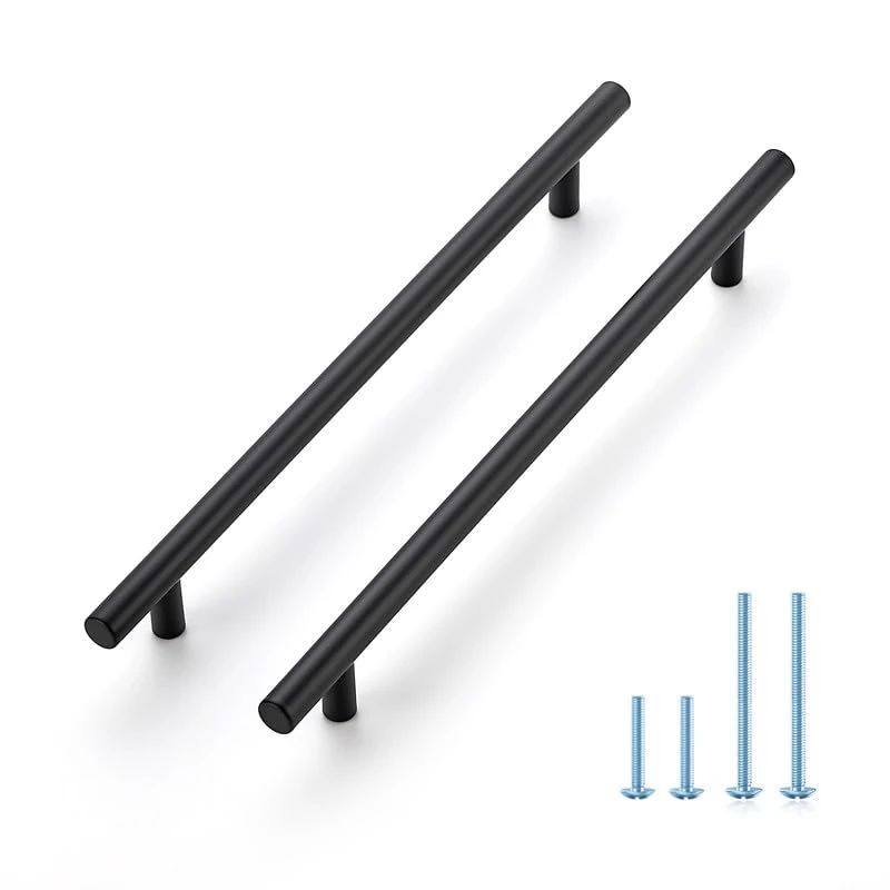 Joy Decor Matte Black Cabinet Pulls Drawer Pulls, 8-3/4 Inch CC, 45 Pack