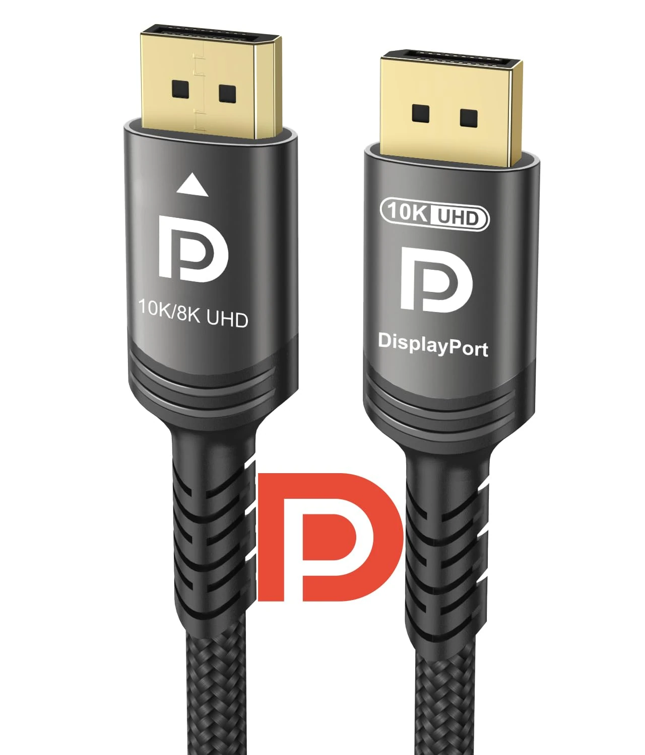 Ubluker 10K 8K DisplayPort 2.1 Cable 54Gbps 20M, Certified DP to DP Cord 4K 240Hz 165Hz 144Hz 120Hz 10K 8K 120Hz Nylon Braided UHBR HDCP2.3 FreeSync G-Sync RTX5090 Gaming Monitor PC Projector