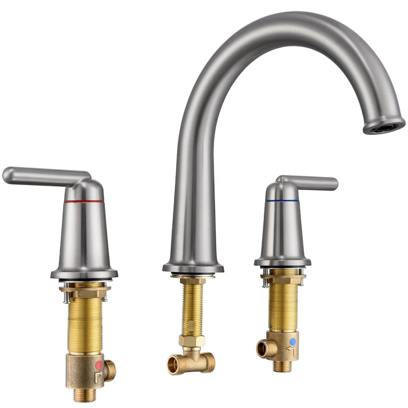 Wintap Roman Bathtub Faucet 2-Handle Tub Filler with Valve Widespread Deck Mounted High Flow Tub Faucet Set Brushed Nickel