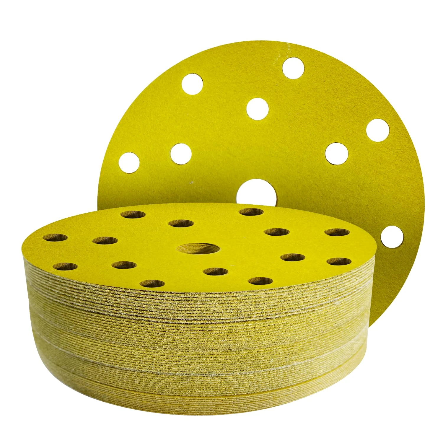 GZKTY 50Pcs 150mm Sanding Discs - 600 Grit Aluminium Oxide - 15 Hole for Random Orbital Sander - Hook & Loop Backing - Suitable for Wood, Metal, Plastic & Paint