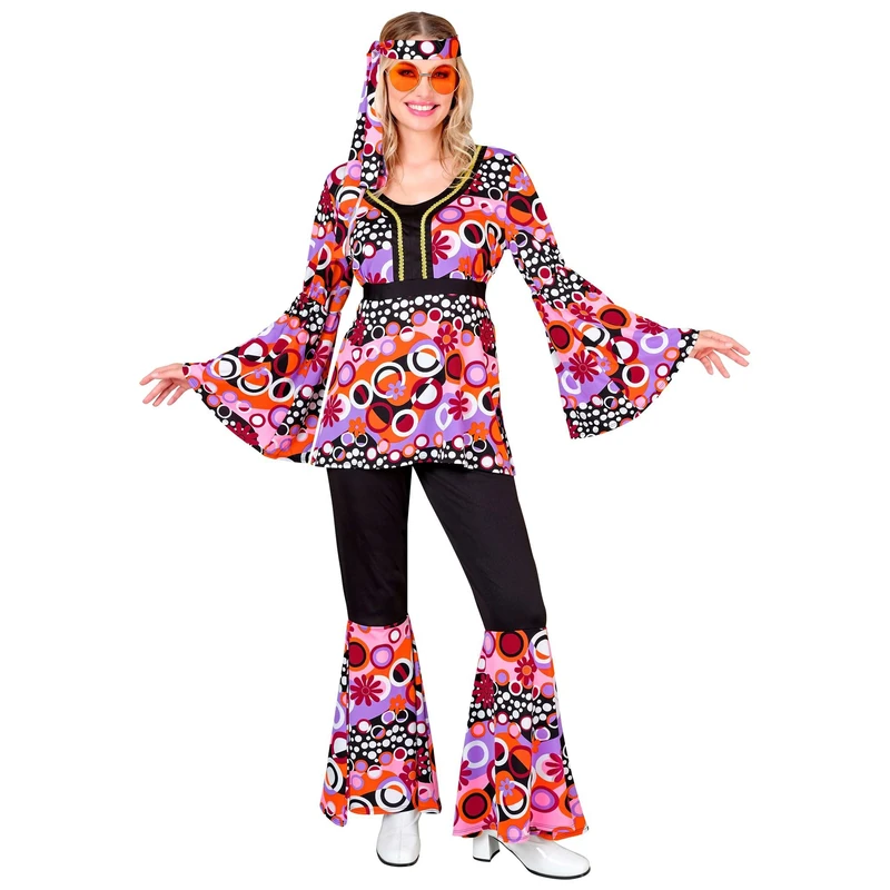 Widmann W MILANO Party Fashion - Costume 70s Groovy Style, Reggae, Hippie, Flower Power, Disco Fever, Fancy Dress Costumes