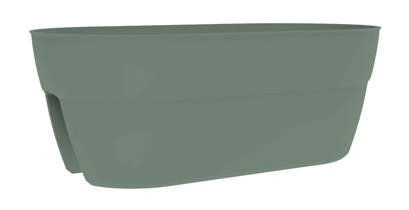 EDA - Osaka Cavalier Planter 19.5 L - Simple and Patented Mounting System - for Balconies and Railings - 56 x 30.1 x H.20.5 cm - Laurel Green