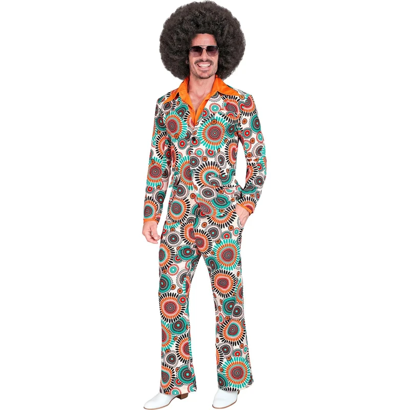 W WIDMANN MILANO Party Fashion - Costume 60s suit, jacket and trousers, hippie, reggae, flower power, disco fever, hit move