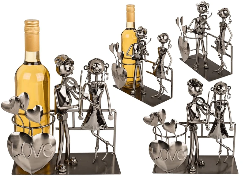 Out of the blue Metal Wine Bottle Holder Lovers VI Approx. 20 x 23 cm