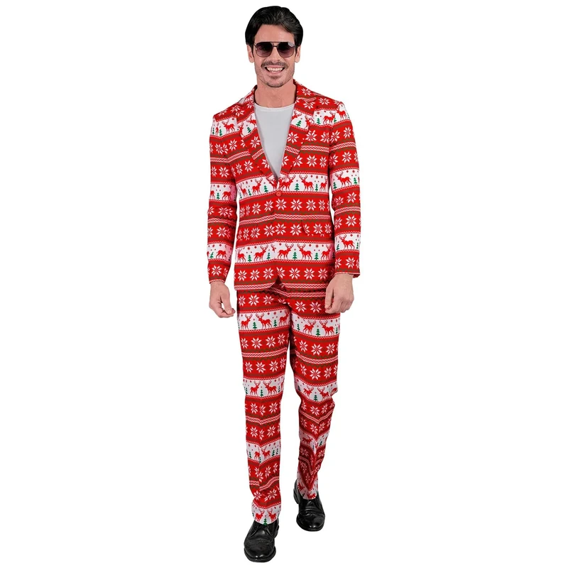 WIDMANN - Merry Christmas Costume Men's Jacket and Trousers Christmas Outfit Christmas Suit