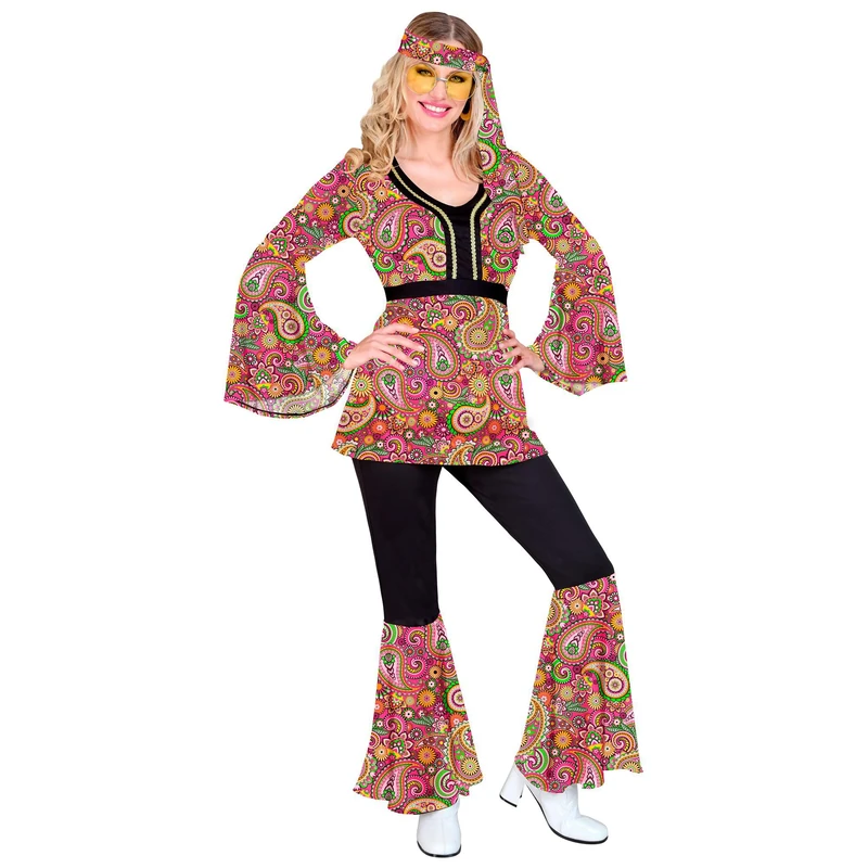W WIDMANN MILANO Party Fashion - Costume 60s Hippie Style, Reggae, Flower Power, Disco Fever, Schlagermove