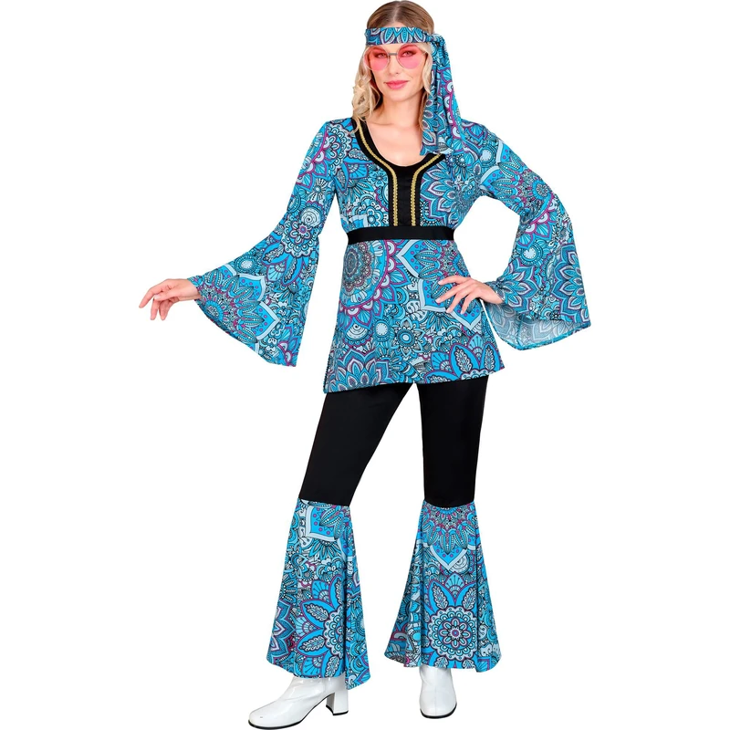W WIDMANN MILANO Party Fashion - Costume 60s Hippie Style, Reggae, Flower Power, Disco Fever, Schlagermove