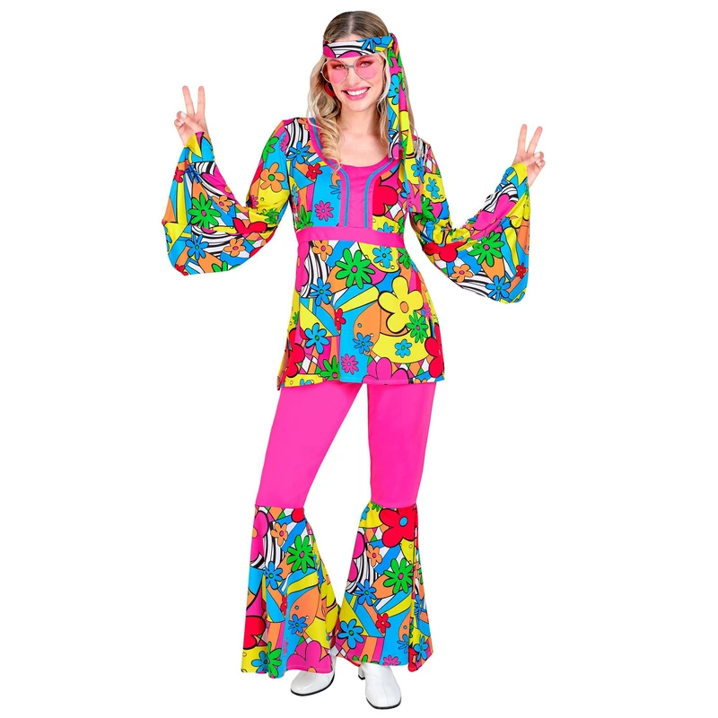 Widmann 60s Flower Power Hippie Costume - Women's XXL