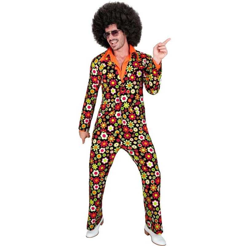 Widmann - Costume 60s suit, jacket and trousers, hippie, reggae, flower power, disco fever, hit move
