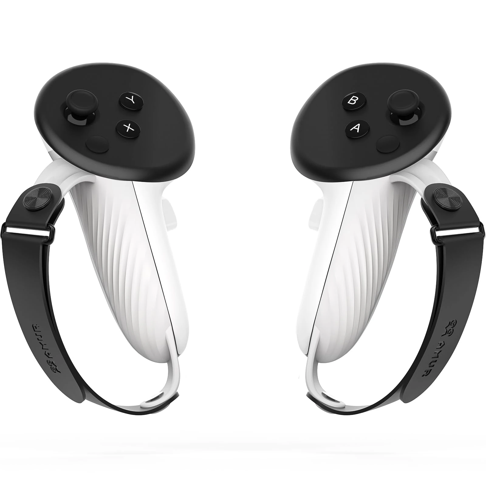 AMVR Controller Grips Compatible with Meta/Oculus Quest 3, Silicone Accessories Non-Slip Handle Cover, Adjustable Soft Hand Strap Fits Small and Medium Hands (Not Fit Official Charging Dock Battery)