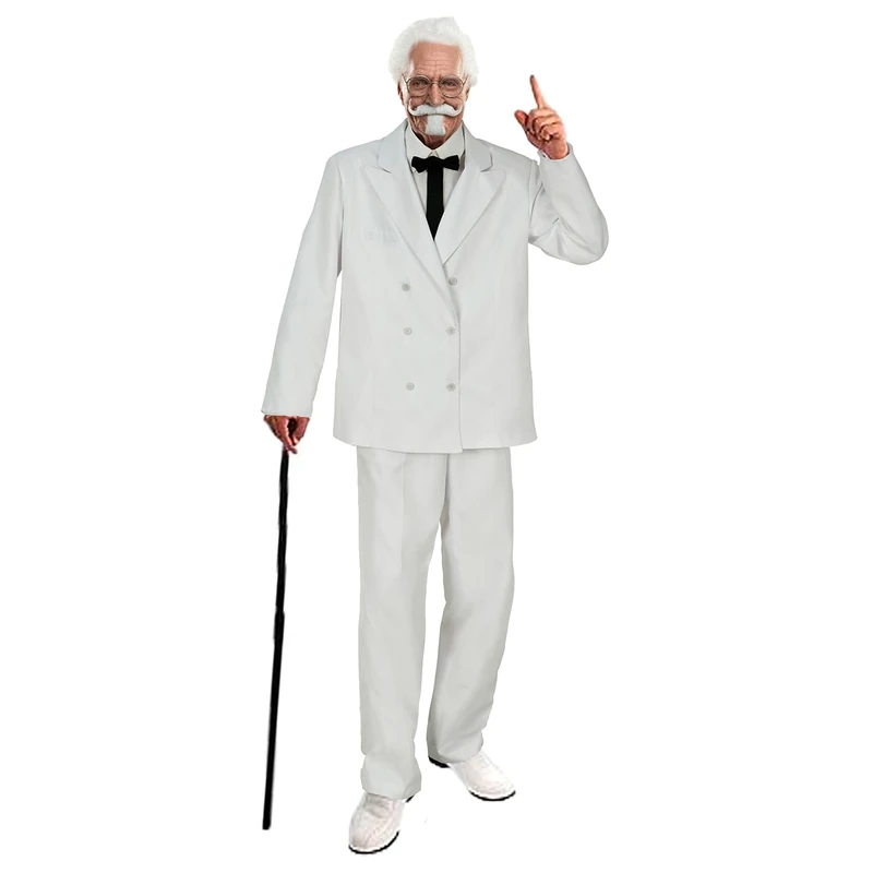 Xpsivponi Men's Colonel White Suit Fast Food Characters Fancy Costume Outfit, Z2790, 3XL