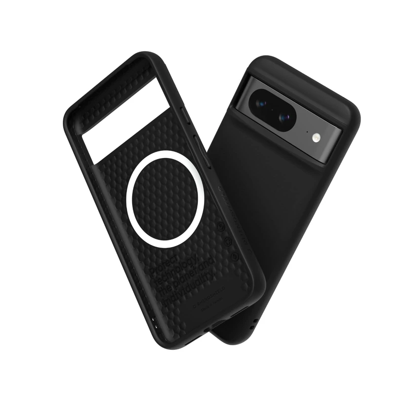 RHINOSHIELD SolidSuit Case Compatible with Magsafe for [Pixel 8] | Shock Absorbent Slim Design Protective Cover with Premium Matte Finish 3.5M / 11ft Drop Protection - Classic Black