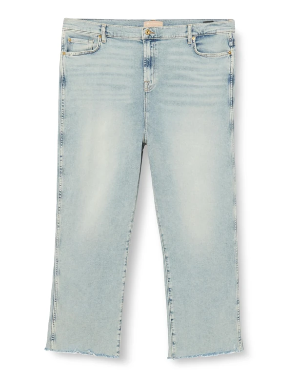 7 For All Mankind Women's HW Slim Kick LuxVinSun Jeans, Light Blue, 3