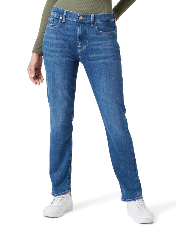 7 For All Mankind Women's Relaxed Skinny SliIllSat Jeans, Mid Blue, 38S
