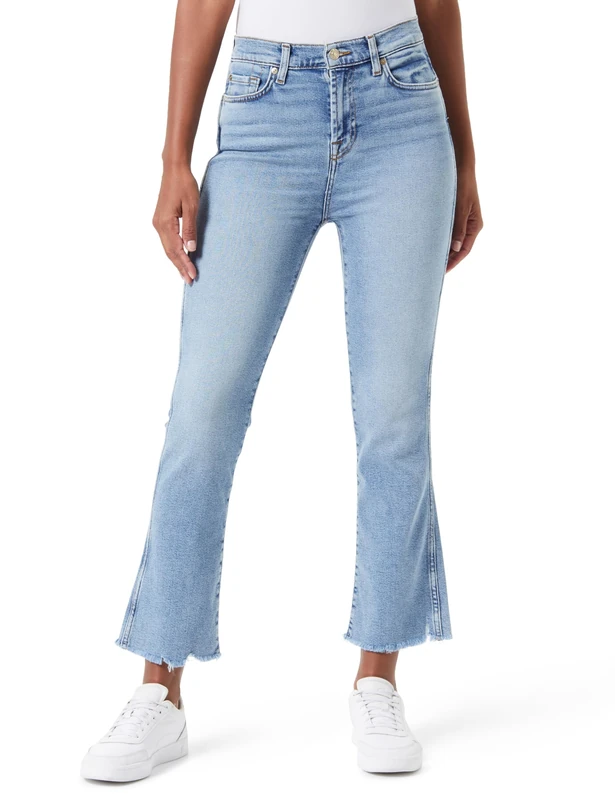 7 For All Mankind Women's HW Slim Kick LuxVinLovSou Jeans, Mid Blue, 38S