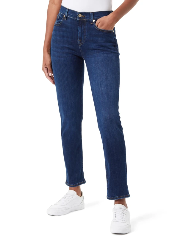7 For All Mankind Women's Relaxed Skinny SliIllLeg Jeans, Dark Blue, W26