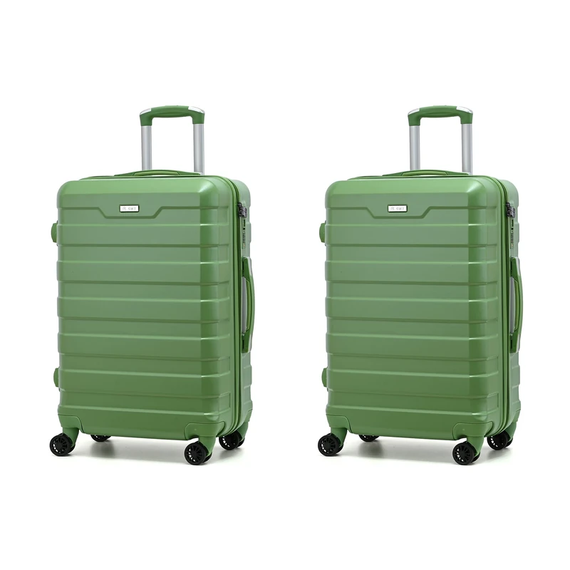 RMW Suitcase Large Medium Cabin Size | Hard Shell | Lightweight | 4 Dual Spinner Wheels | Trolley Luggage Suitcase | Hold Check in Luggage | TSA Combination Lock (Army Green, Cabin 20" X 2)