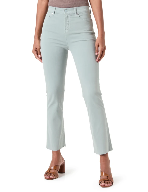 7 For All Mankind Women's HW Slim Kick Colored Stretch Shorts, Grey, W26