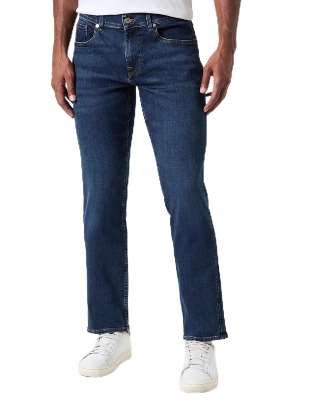 7 For All Mankind Men's Standard Stretch Tek Timeless Jeans, Dark Blue,