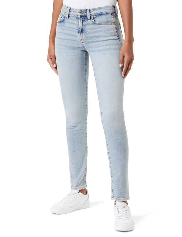 7 For All Mankind Women's Roxanne Luxe Vintage Sunday Jeans, Light Blue, 3