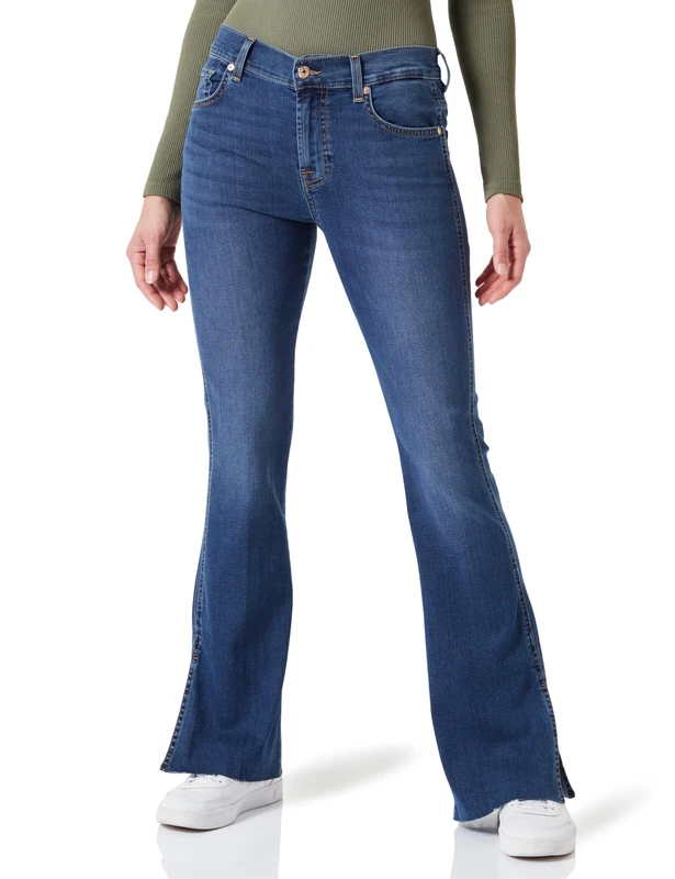 7 For All Mankind Women's Bootcut TAILORLESS BaiDuc Jeans, Mid Blue, W26