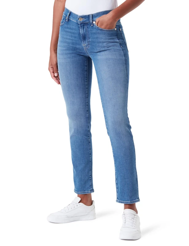 7 For All Mankind Women's Roxanne Bair Stream Jeans, Light Blue,