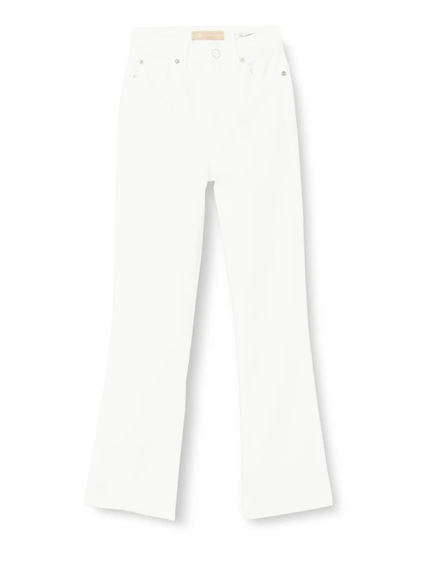 7 For All Mankind Women's HW Slim Kick LuxVinSol Jeans, White, W27