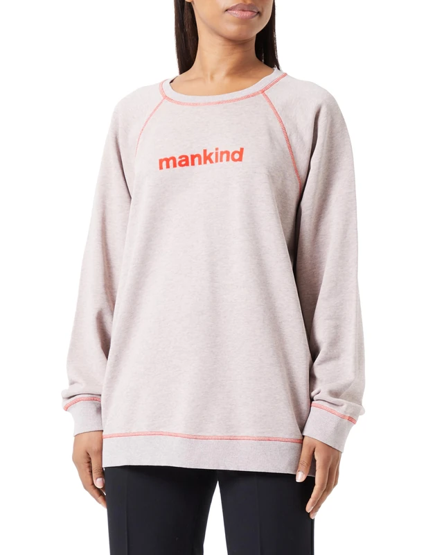 7 For All Mankind Women's Mankind Sweatshirt Cotton W. Flocking Tea Pink, L