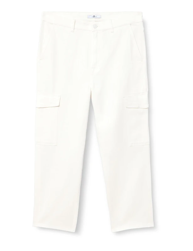 7 For All Mankind Women's Cargo Logan Whisper White Shorts, 38S