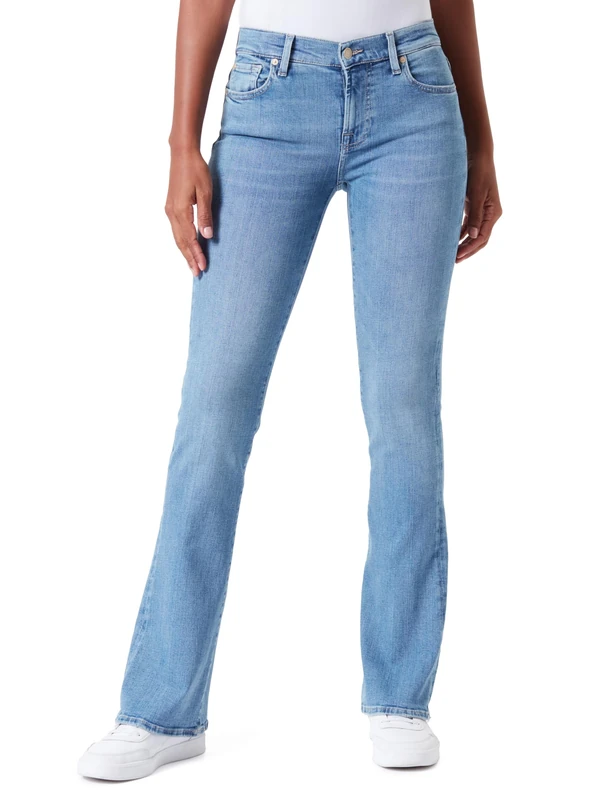 7 For All Mankind Women's Bootcut Slim Illusion Intro Jeans, Light Blue, W27