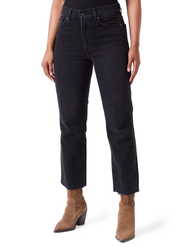 7 For All Mankind Women's Logan Stovepipe Global Jeans, Black,