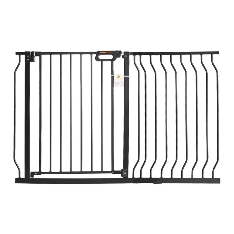 VEVOR Baby Gate, 29.5"-48.4" Extra Wide, 30" High, Dog Gate for Stairs Doorways and House, Easy Step Walk Thru Auto Close Child Gate Pet Security Gate with Pressure Mount Kit and Wall Mount Kit, Black