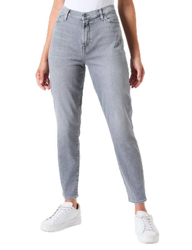 7 For All Mankind Women's HW Skinny SliIllRun Jeans, Grey, 38S
