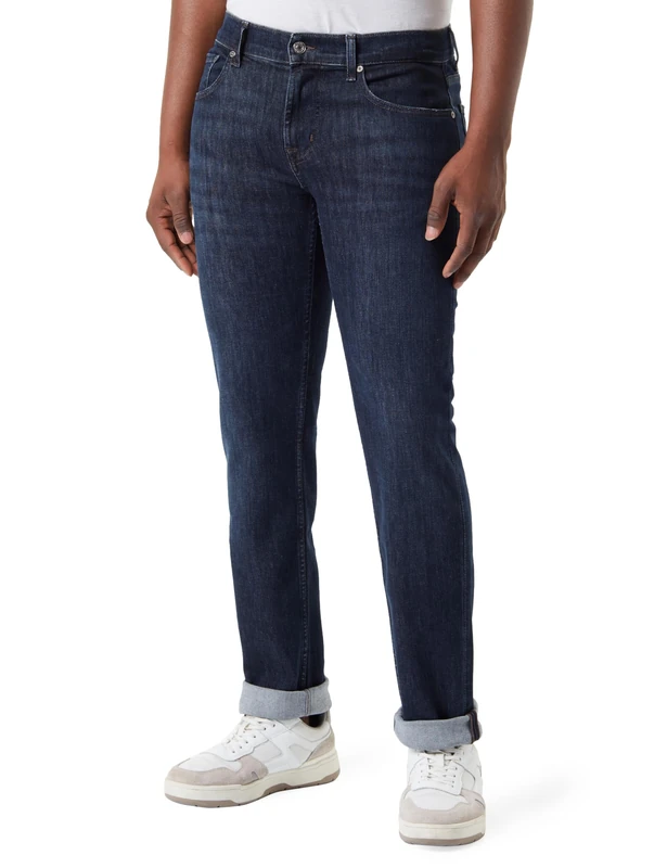 7 For All Mankind Men's Slimmy Stretch Tek Constant Jeans, Dark Blue, W38