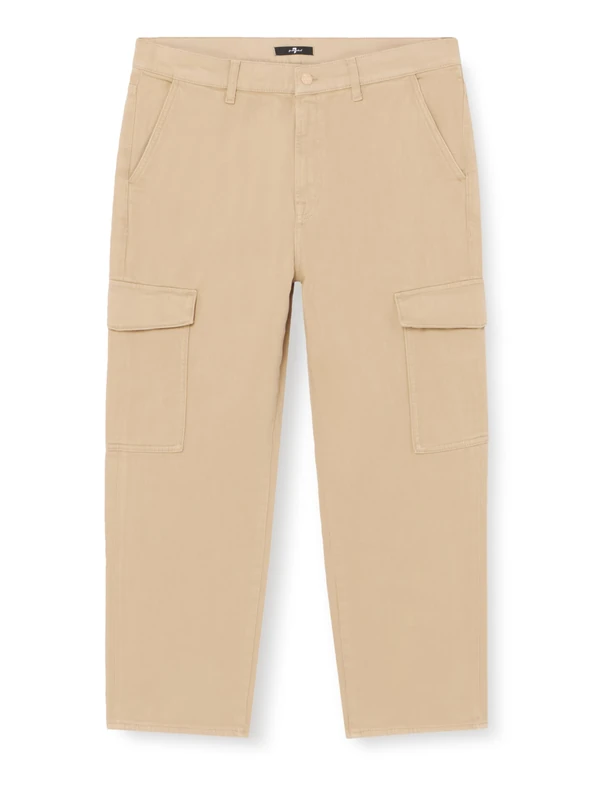 7 For All Mankind Women's Cargo Logan Colored Mankind Shorts, Beige, 2