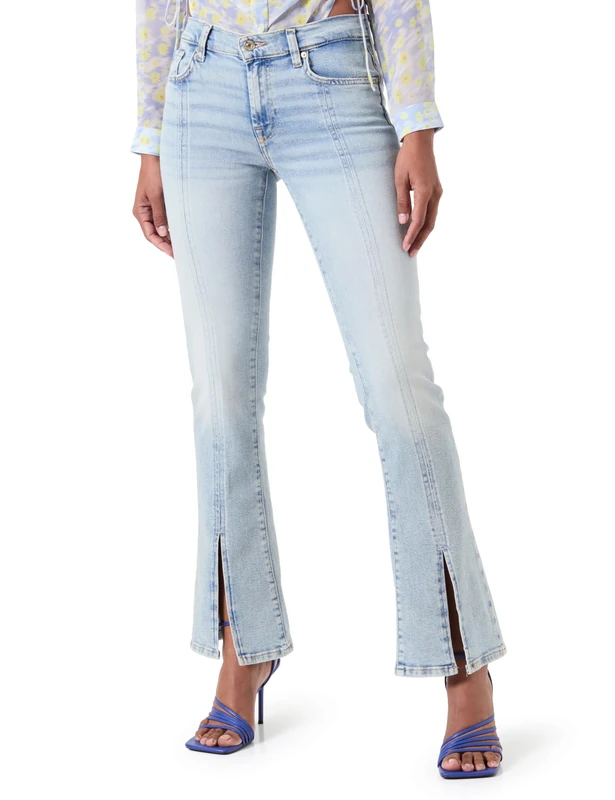 7 For All Mankind Women's Bootcut TAILORLESS LuxVinSun Jeans, Light Blue, 6