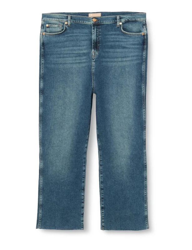 7 For All Mankind Women's HW Slim Kick LuxVinSeaLev Jeans, Dark Blue, 6