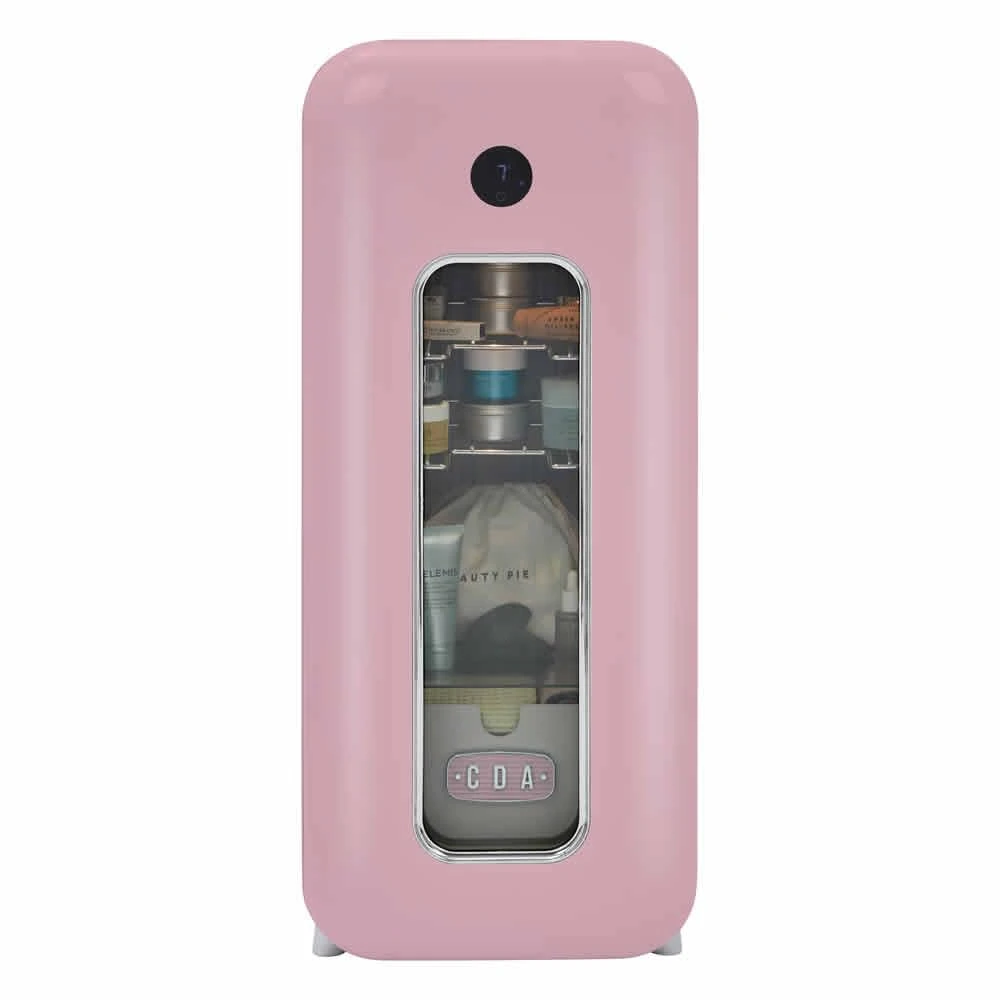 Retro freestanding drinks cooler with built in wireless phone charger - Tea Rose 5055833408139