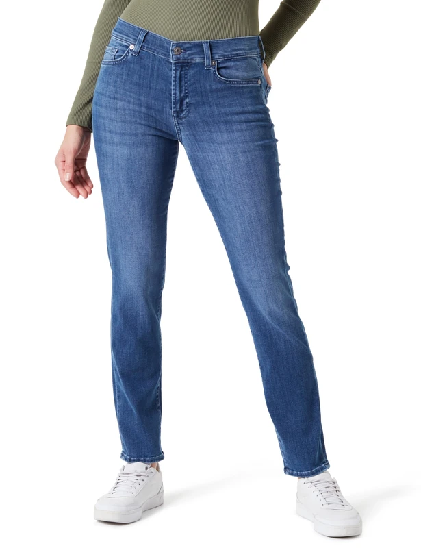 7 For All Mankind Women's Roxanne Bair Virtual Jeans, Mid Blue, W25