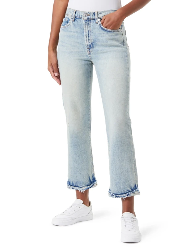 7 For All Mankind Women's Logan Stovepipe Frost Jeans, Light Blue, 6