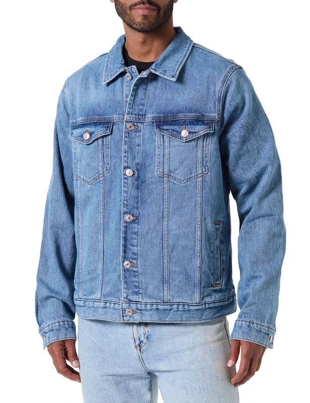 7 For All Mankind Men's Perfect Jacket Step, Light Blue, XL