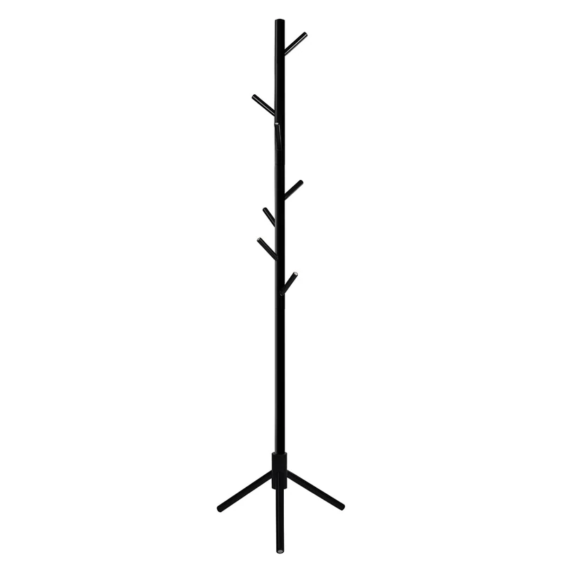 T-LOVENDO.ES Standing Coat Rack for Hallway Entrance Three Height Mount for Coats Hats Bags 8 Adjustable Hooks - Image 1
