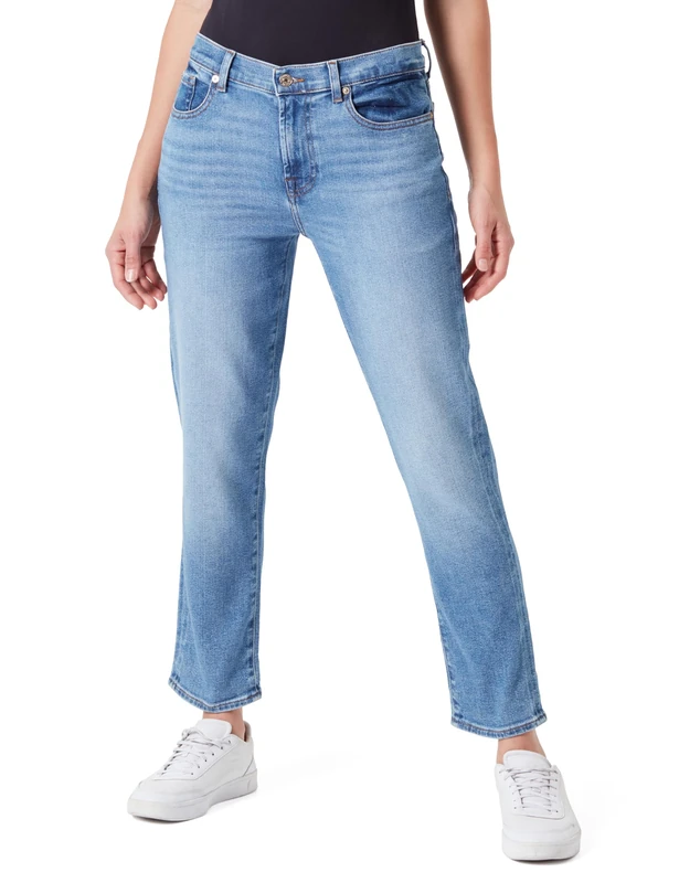 7 For All Mankind Women's Josefina LuxVinLovSou Jeans, Mid Blue, 10 - Image 1