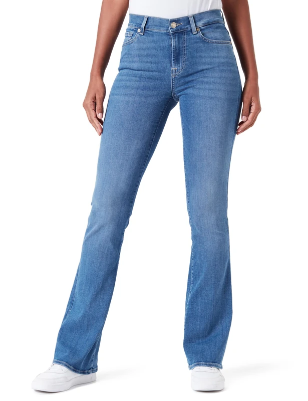 7 For All Mankind Women's Bootcut Bair Stream Jeans, Light Blue,