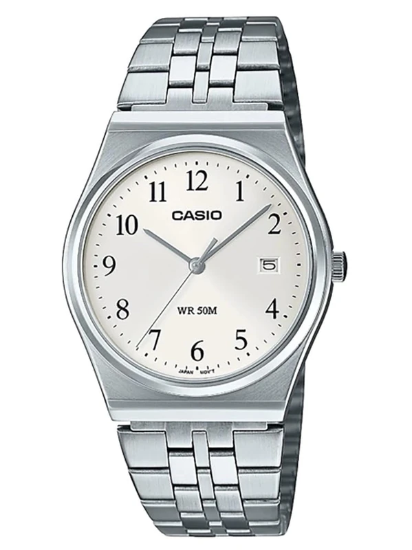 Casio Men's Watch - MTP-B145D-7BVDF White Dial, Silver/White, One Size, Bracelet