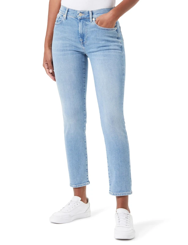 7 For All Mankind Women's Relaxed Skinny SliIllInt Jeans, Light Blue, 38S