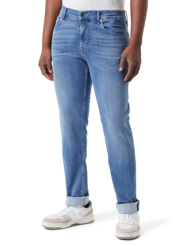 7 For All Mankind Men's Slimmy LuxPerPluSeq Jeans, Light Blue, 18