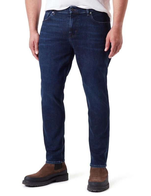 7 For All Mankind Men's Slimmy Tapered LuxPerRot Jeans, Dark Blue, W40